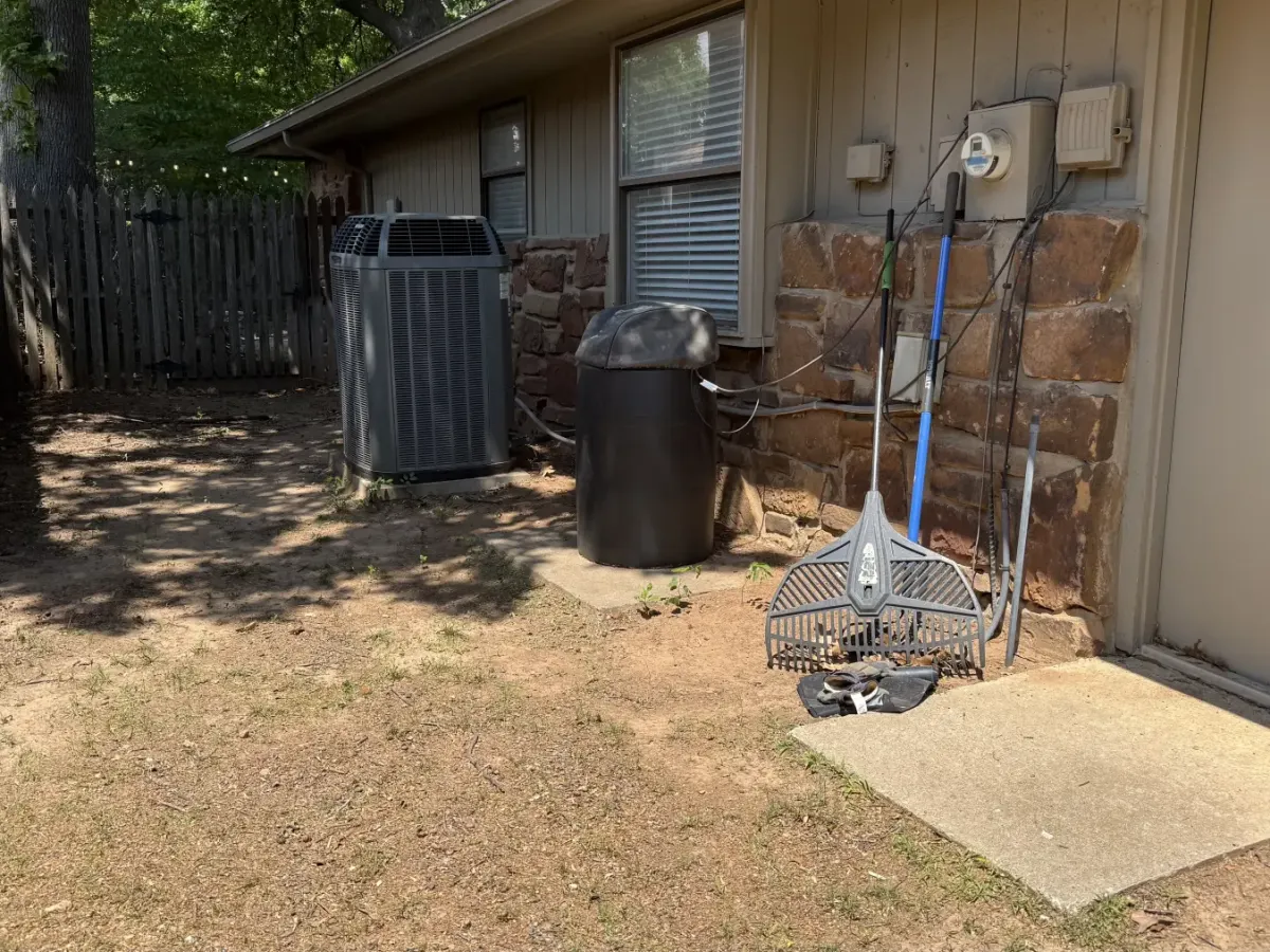 Side yard after lawn service and cleanup