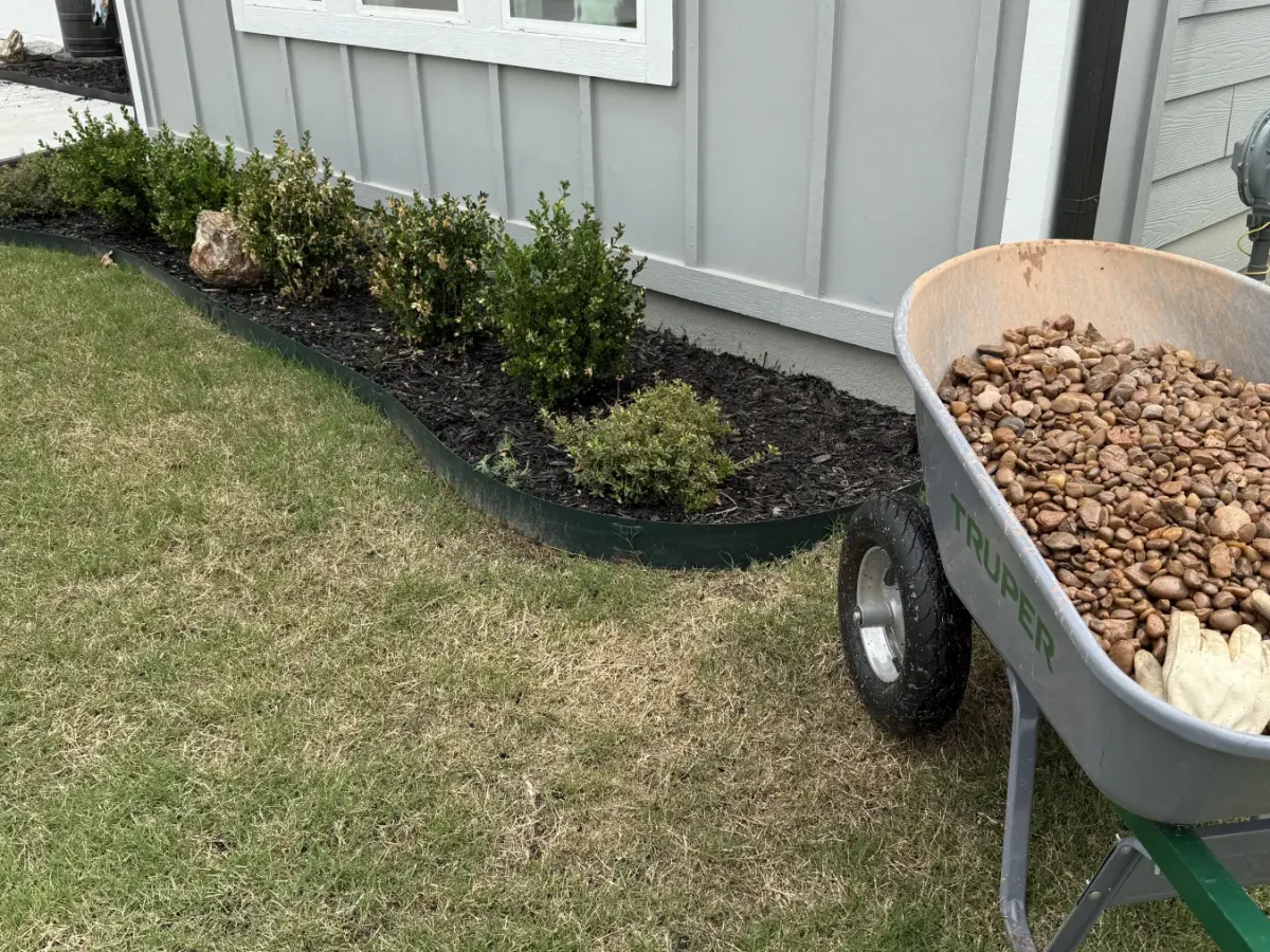 Rock bed area before cleanup and install